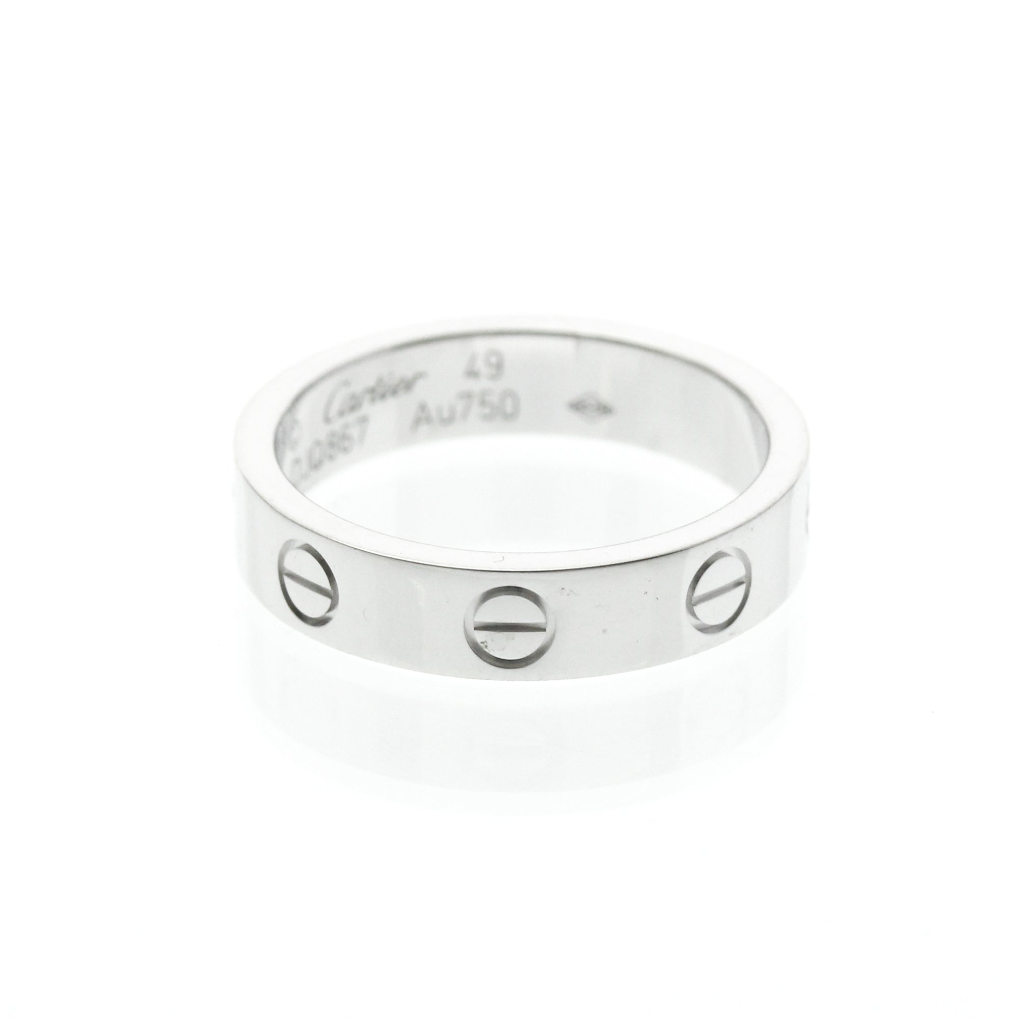 Cartier Love Wedding Band 1 Diamond 18K White Gold With Diamond Silver White_Gold Ring Jewelry (Pre-Owned)