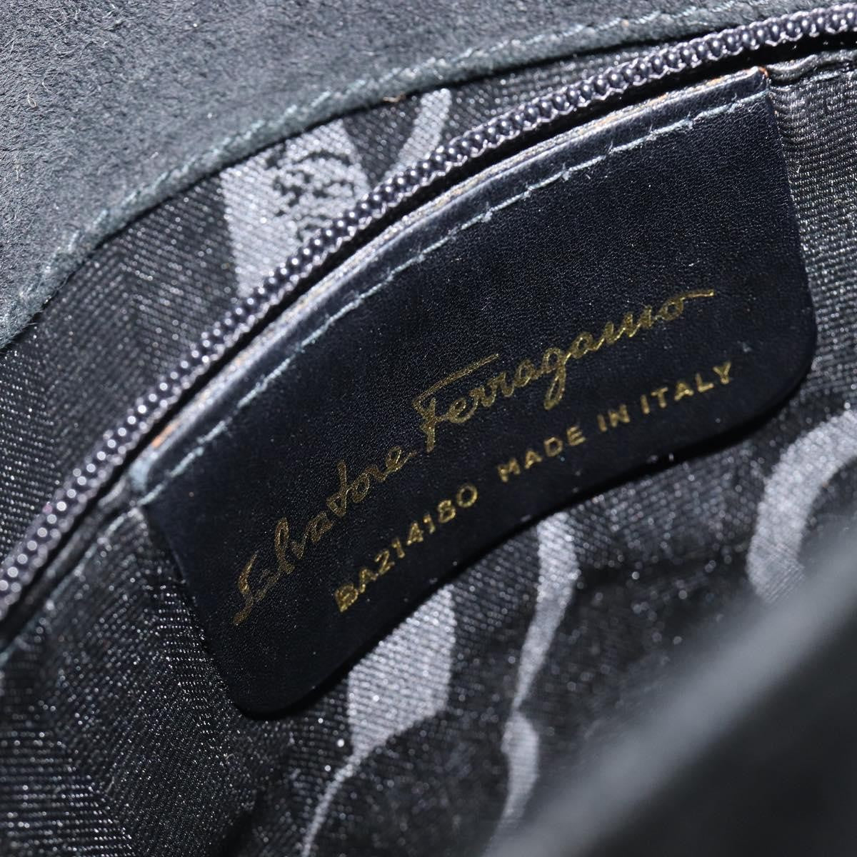 Salvatore Ferragamo Vala Suede Black Suede Shoulder Bag Bag (Pre-Owned)