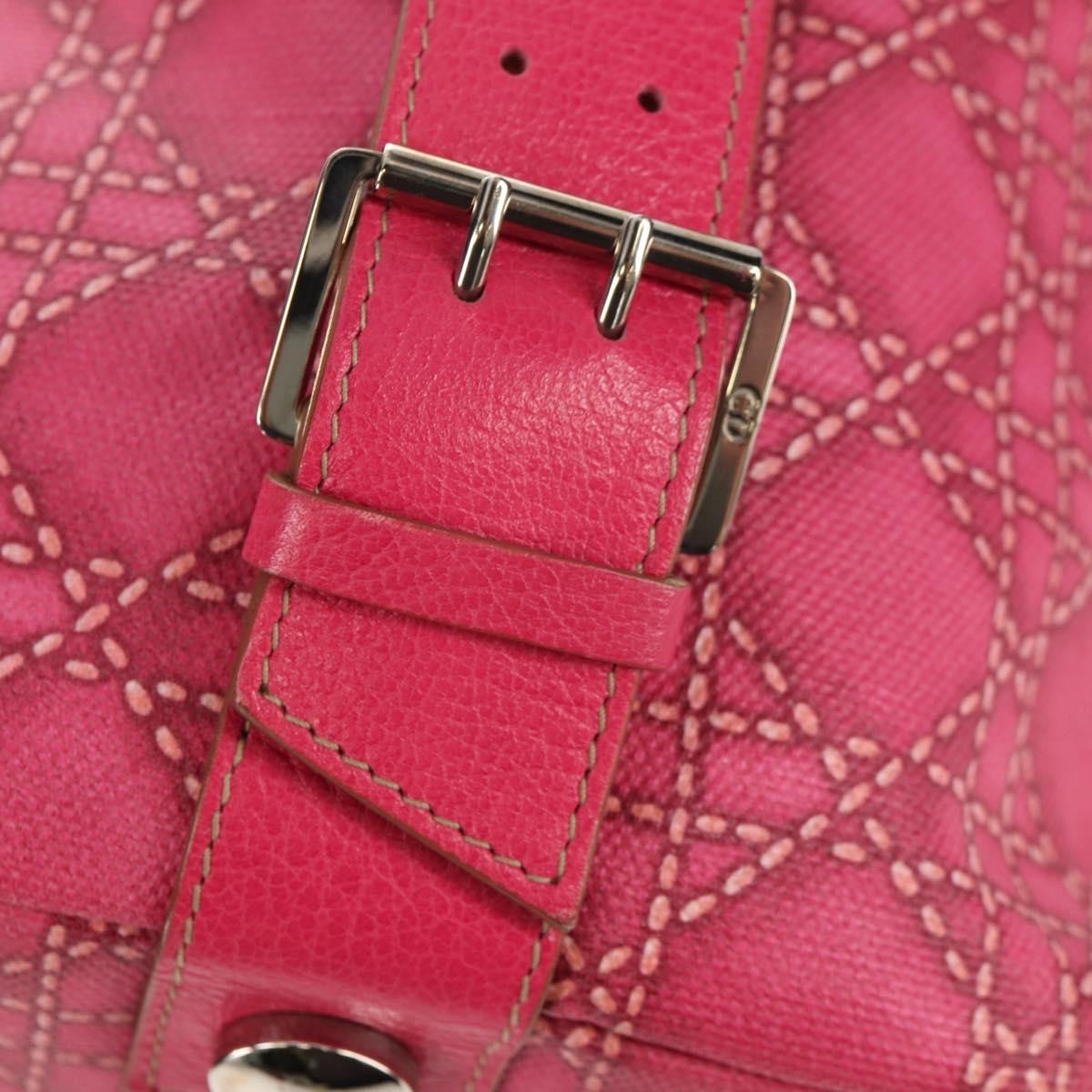 Christian Dior Cannage Canvas Pink Canvas Handbag (Pre-Owned)