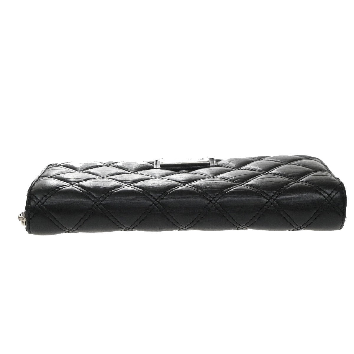 Chanel Trendy Cc Zip Around Quilted Lambskin Black Leather Wallets Accessory (Pre-Owned)