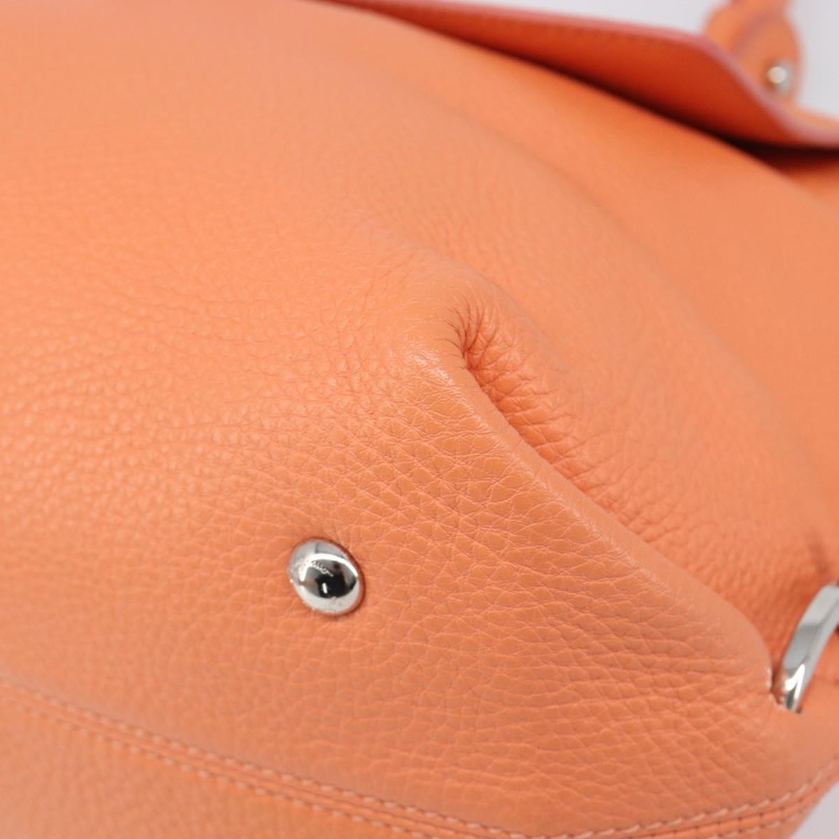 Salvatore Ferragamo Sofia Satchel Leather Orange Leather Handbag (Pre-Owned)