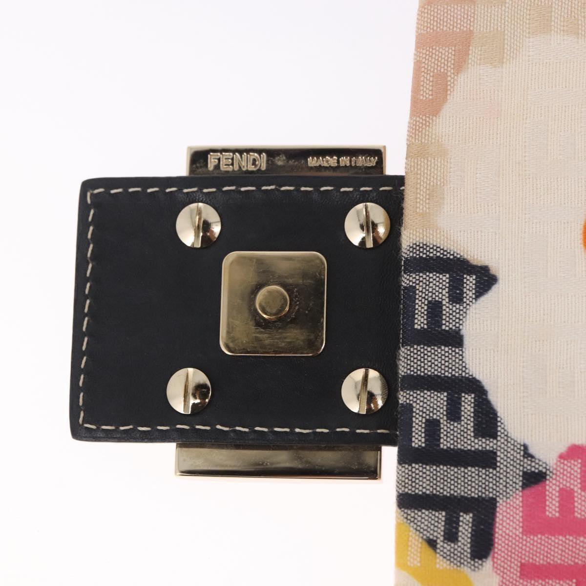 Fendi Mamma Baguette Zucca Jacquard Velvet Multicolour Canvas Shoulder Bag Bag (Pre-Owned)
