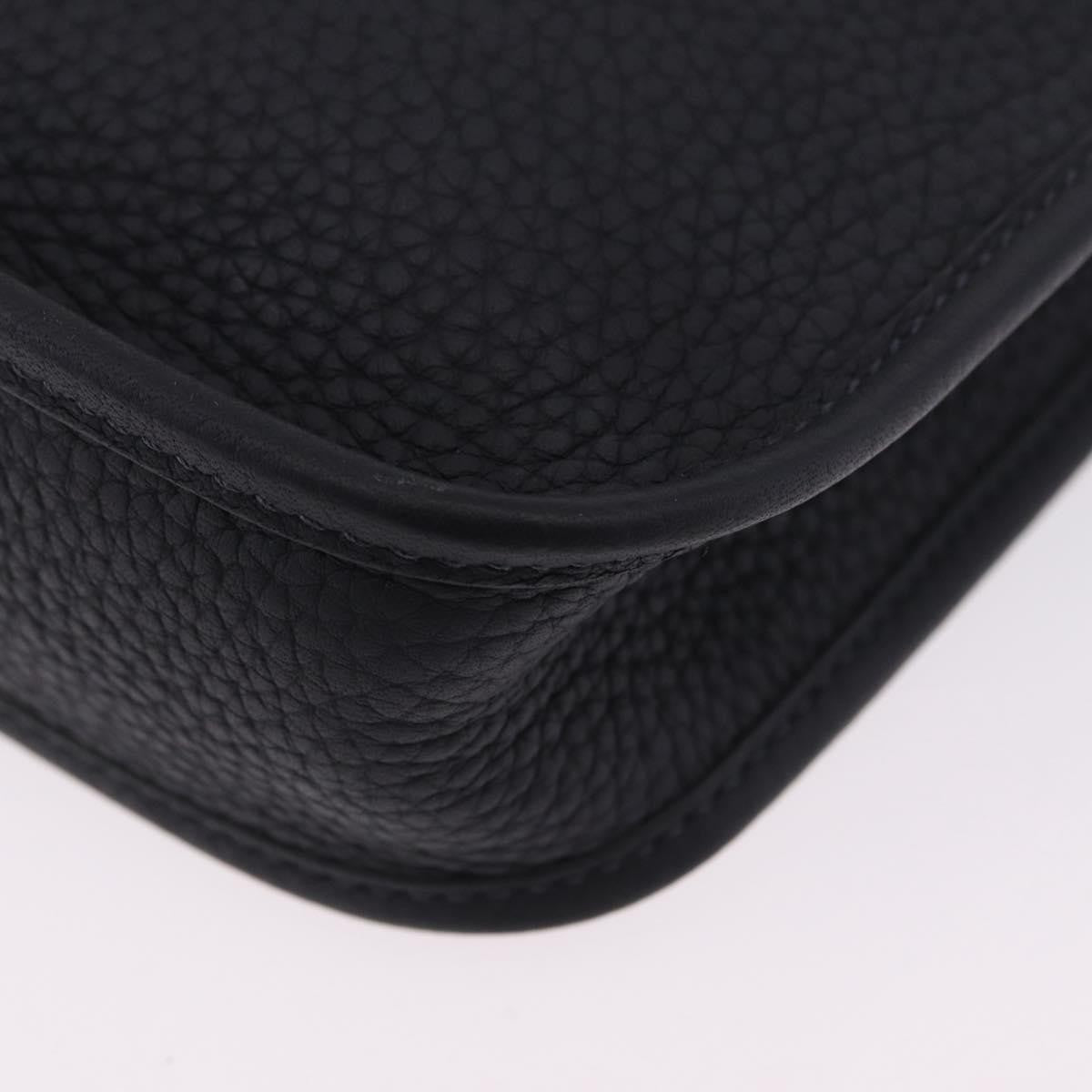 Hermes Evelyne Bag Gen Iii Clemence Black Leather Shoulder Bag Bag (Pre-Owned)