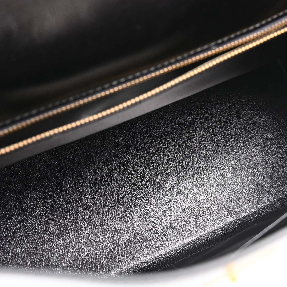 Hermes Kelly Black Box Calf With Gold Hardware Black Calfskin Handbag (Pre-Owned)