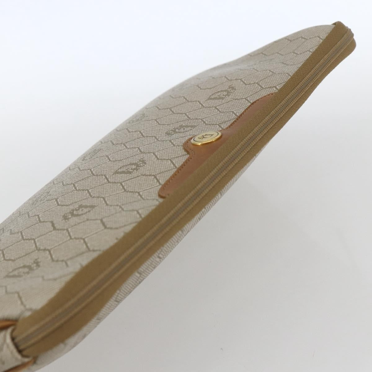 Christian Dior Vintage Honeycomb Clutch Canvas Beige Canvas Clutche & Pouche Bag (Pre-Owned)