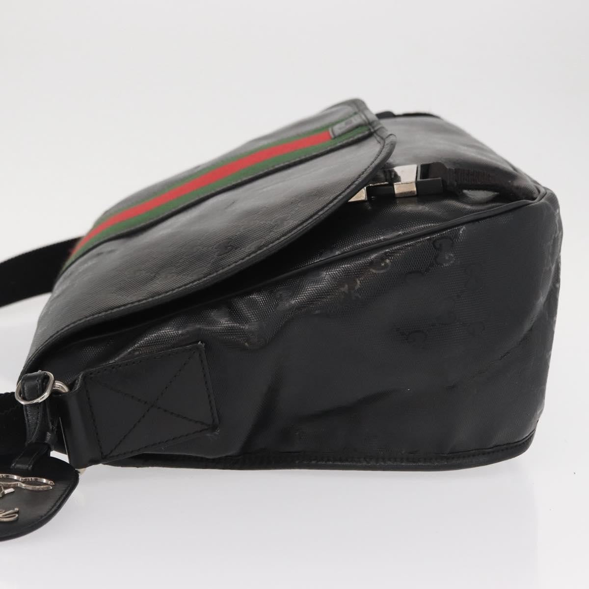 Gucci 500 Web Double Buckle Messenger Gg Imprime Black Canvas Shoulder Bag Bag (Pre-Owned)