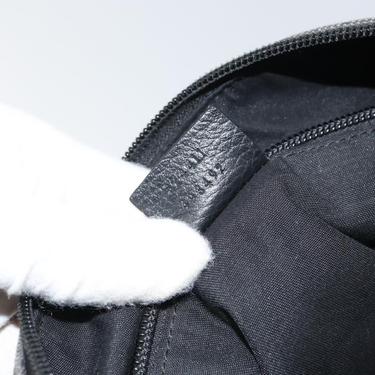 Gucci Zip Messenger Gg Canvas With Perforated Leather Black Canvas Shoulder Bag Bag (Pre-Owned)