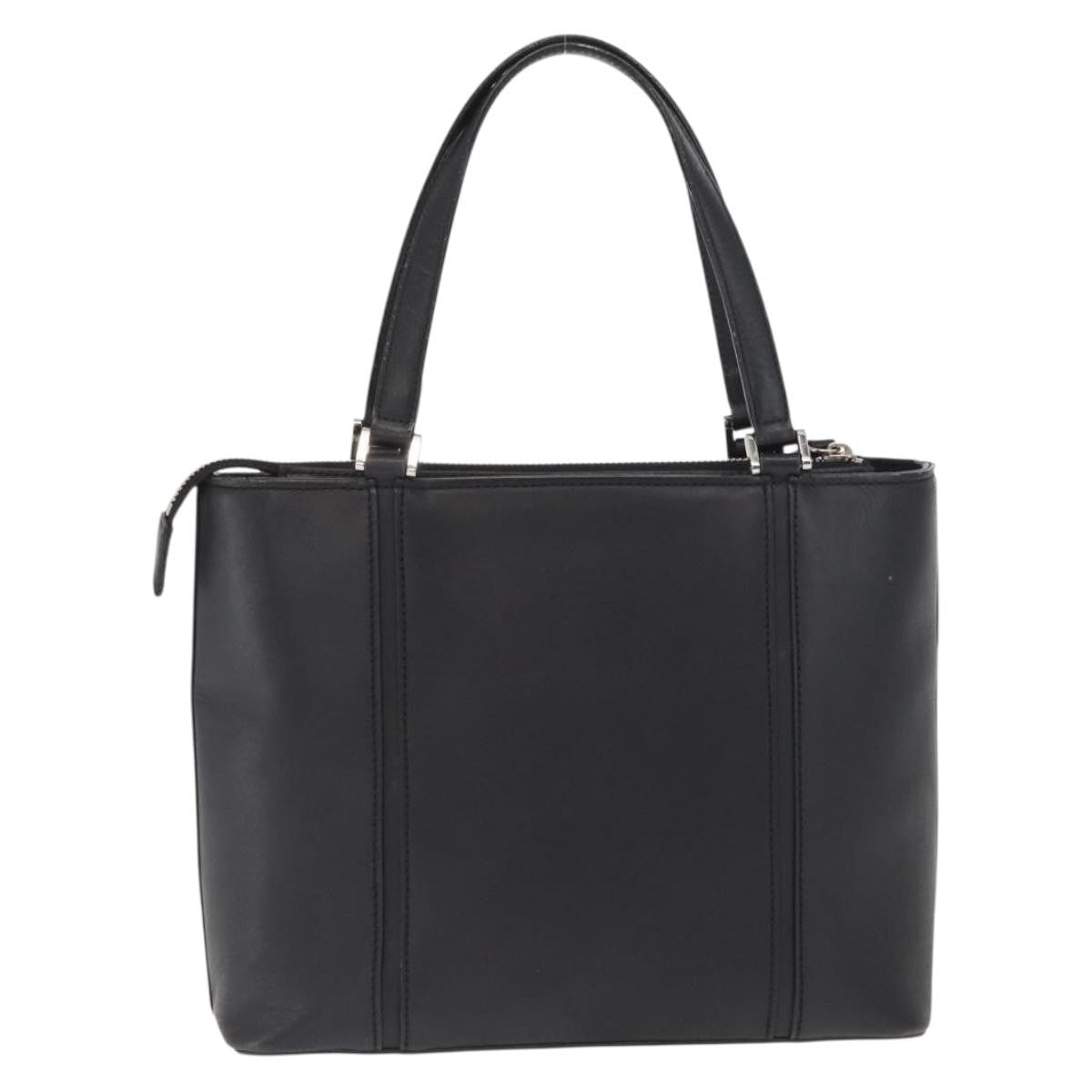 Burberry Vintage Leather Black Leather Handbag (Pre-Owned)