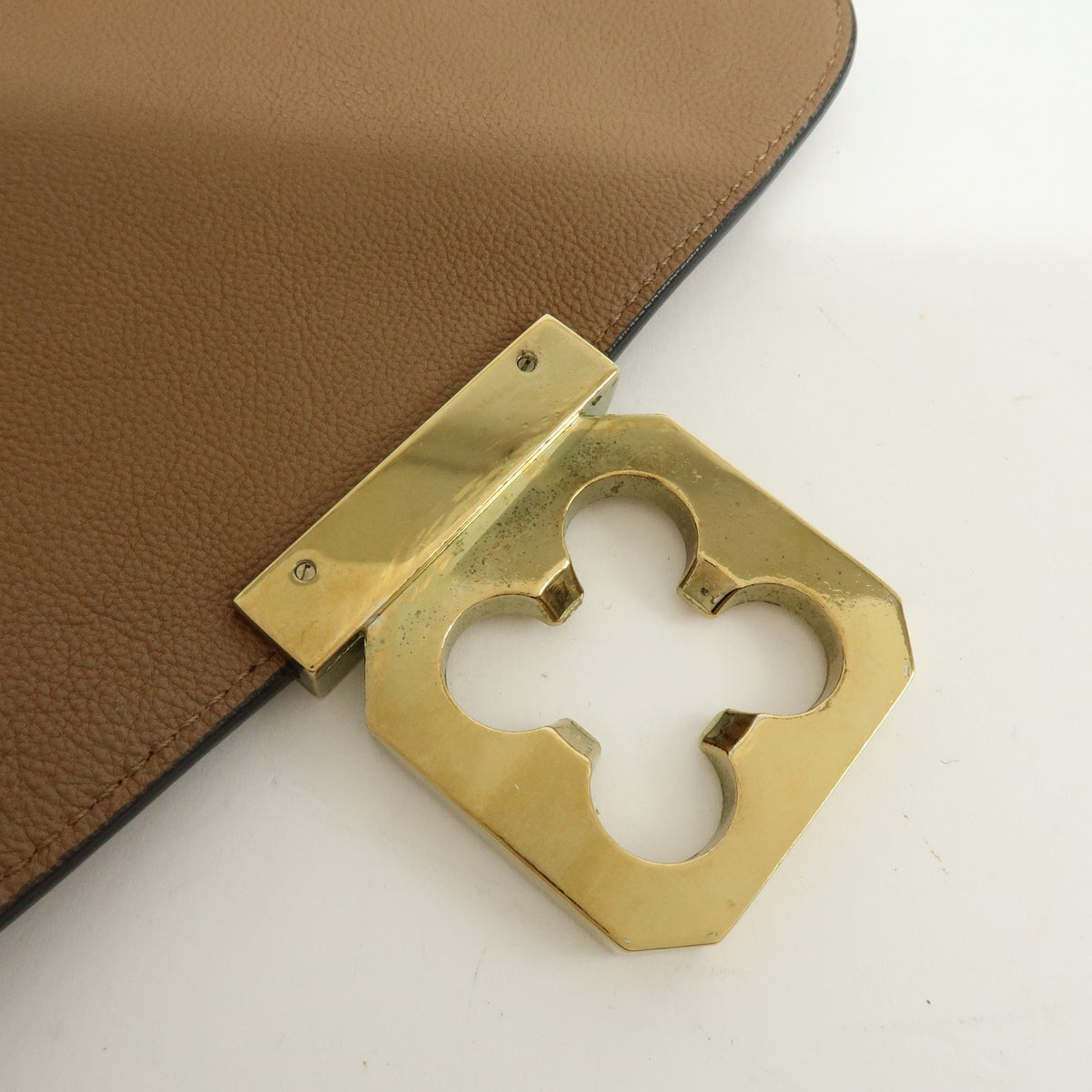 Chloe Elsie Chain Leather Brown Leather Shoulder Bag Bag (Pre-Owned)