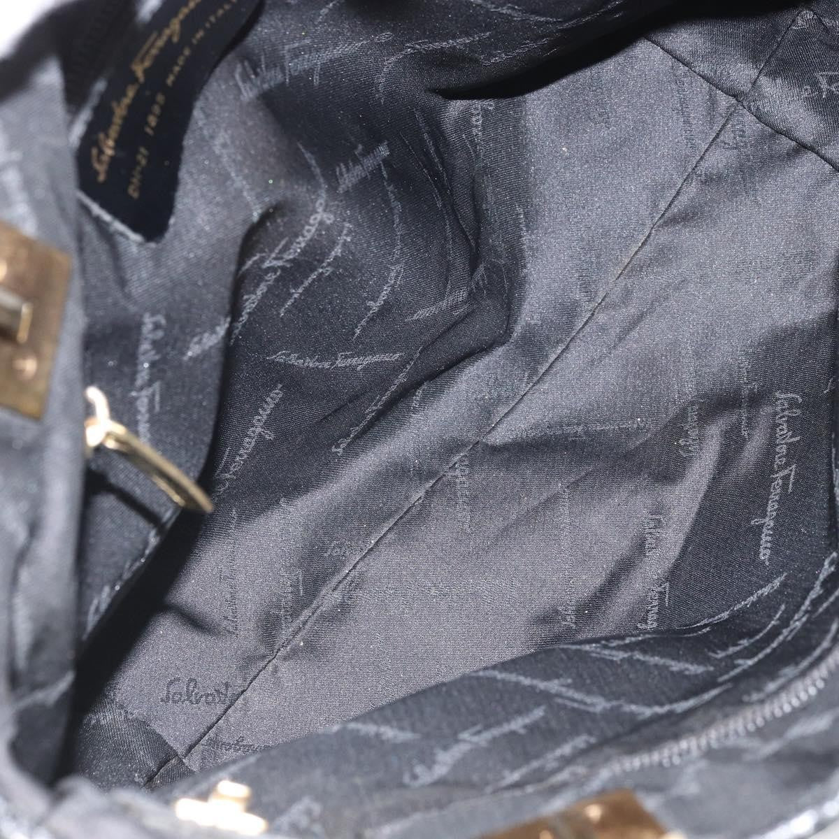 Salvatore Ferragamo Vintage Canvas Black Canvas Tote Bag Bag (Pre-Owned)