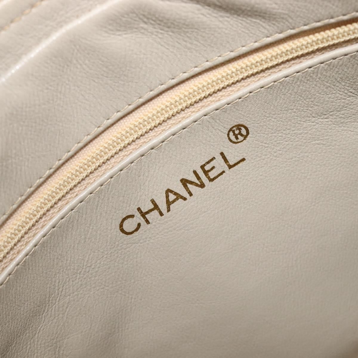 Chanel Vintage Cc Tassel Camera Lambskin Beige Leather Shoulder Bag Bag (Pre-Owned)