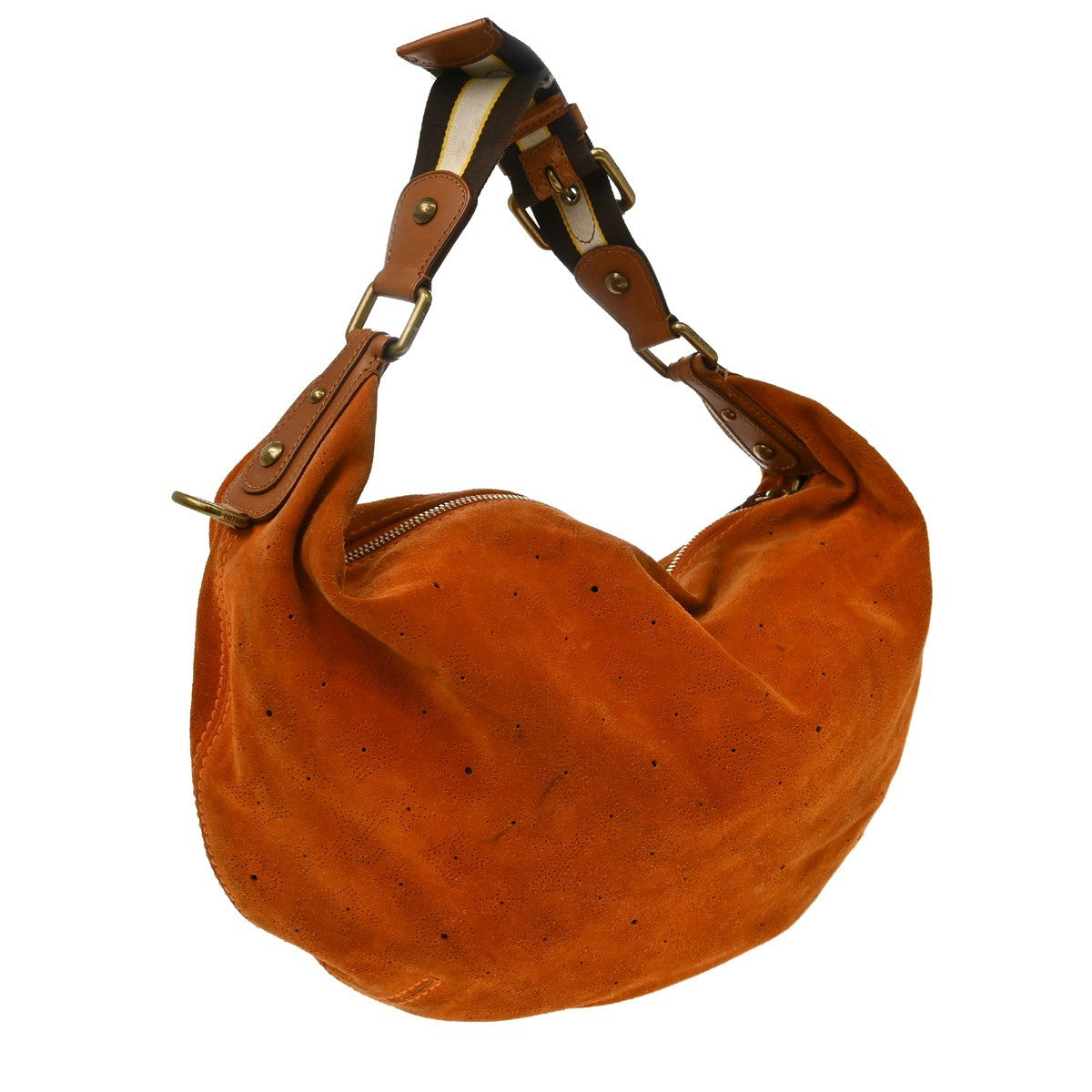 Louis Vuitton Onatah Hobo Suede Orange Suede Handbag (Pre-Owned)