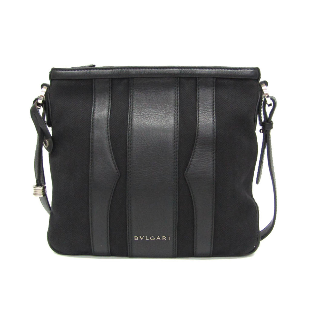 Bvlgari Open Hobo Leather Black Leather Shoulder Bag Bag (Pre-Owned)