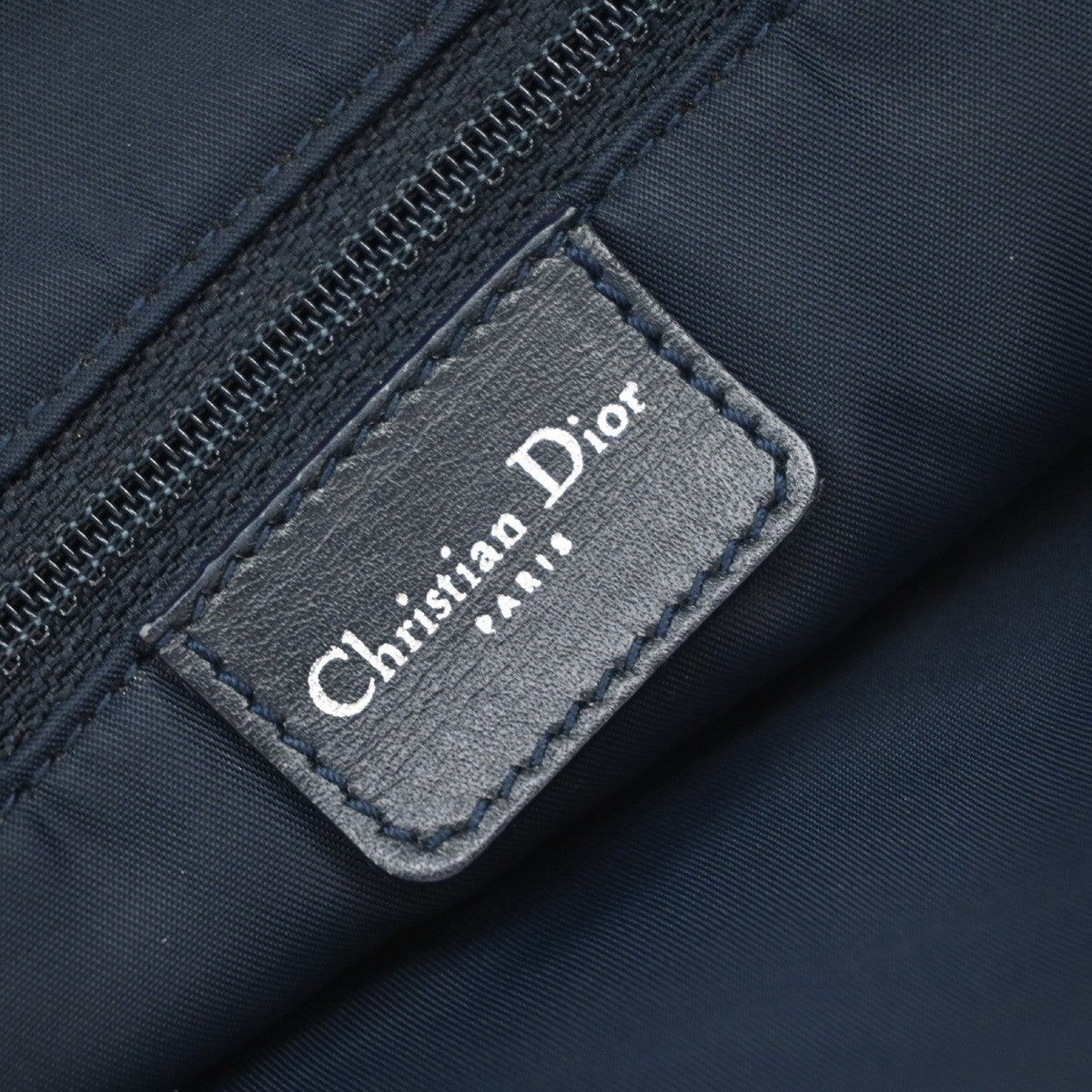 Christian Dior Vintage Open Pocket Diorissimo Canvas Navy Canvas Tote Bag Bag (Pre-Owned)