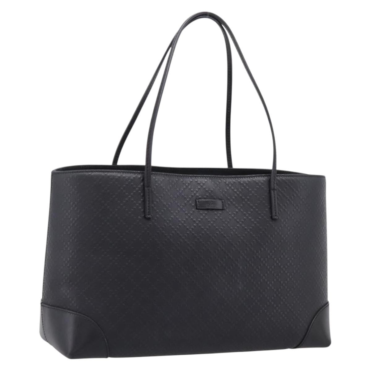 Gucci Bright Diamante Leather Black Leather Tote Bag Bag (Pre-Owned)