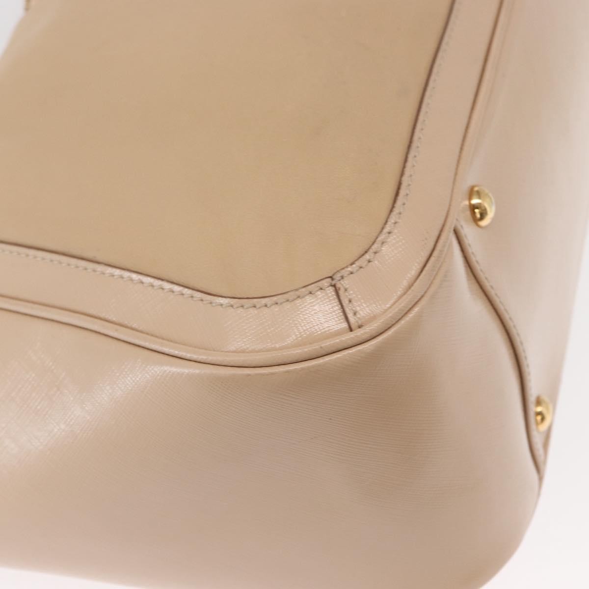 Salvatore Ferragamo Betulla Chain Leather Beige Leather Tote Bag Bag (Pre-Owned)