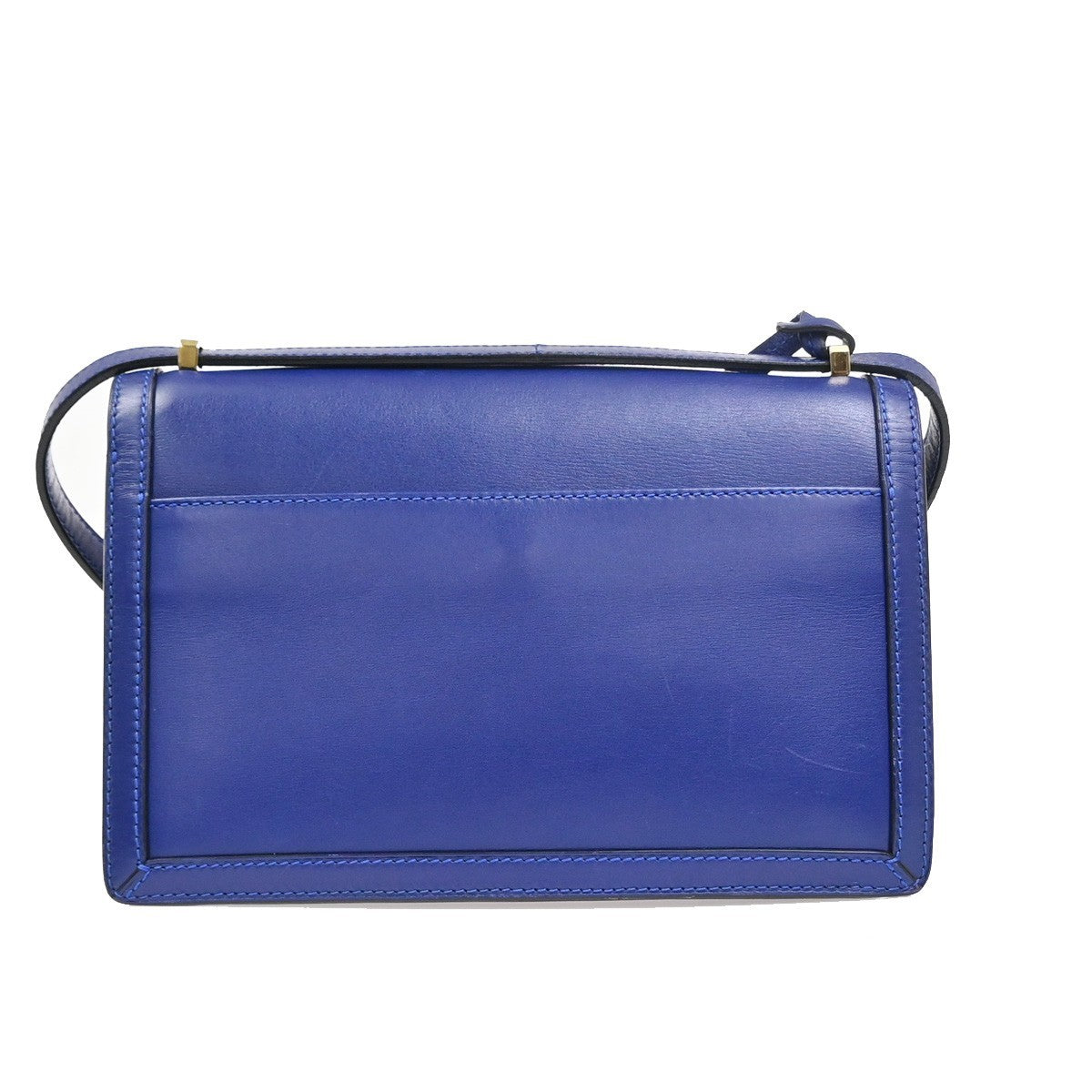 Loewe Barcelona Leather Blue Leather Shoulder Bag Bag (Pre-Owned)