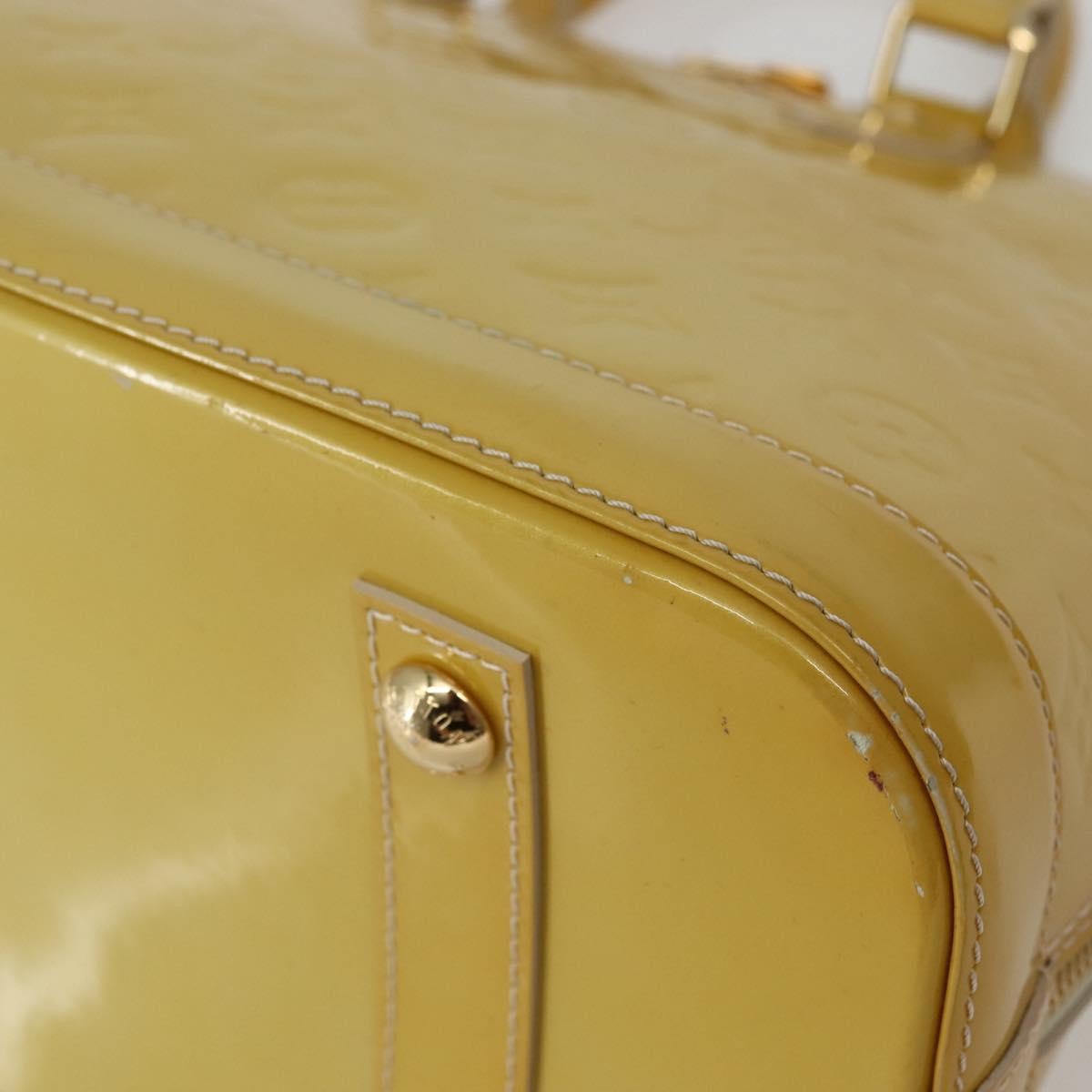 Louis Vuitton Alma Monogram Vernis Beige Patent_Leather Handbag (Pre-Owned)