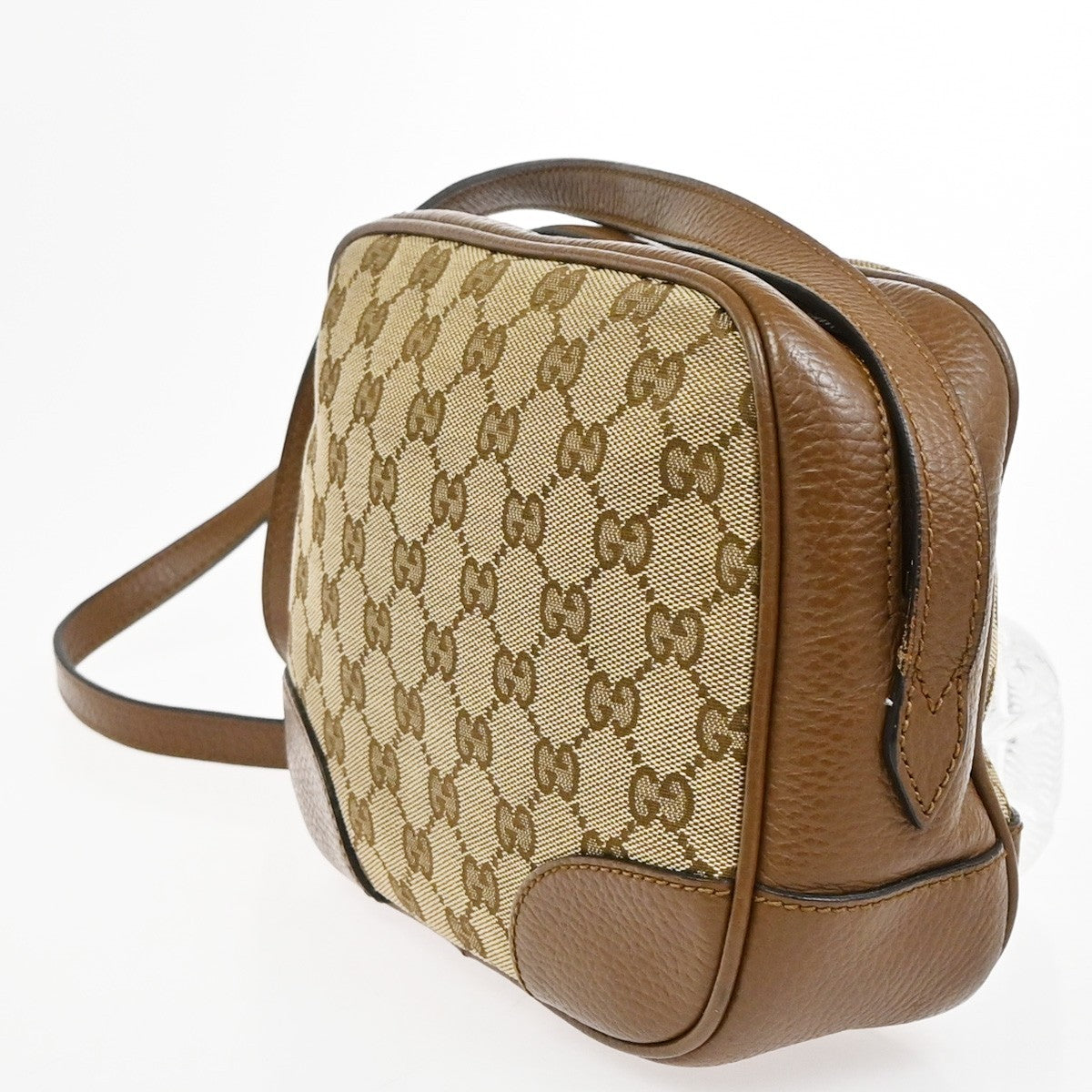Gucci Bree Disco Gg Canvas With Leather Brown Canvas Crossbody Bag Bag (Pre-Owned)