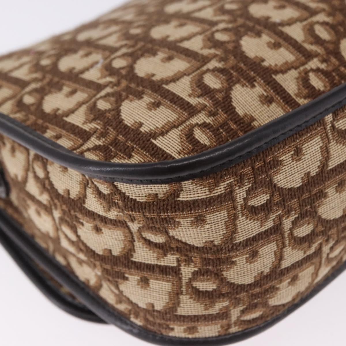 Christian Dior Trotter Shoulder Bag Sequins Beige Canvas Shoulder Bag Bag (Pre-Owned)