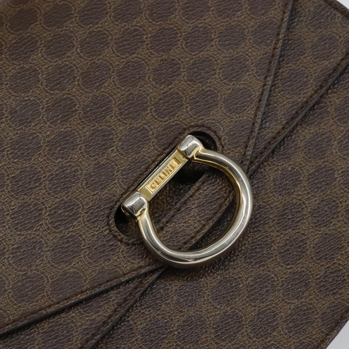 Celine Vintage Top Handle Macadam Canvas Brown Canvas Handbag (Pre-Owned)