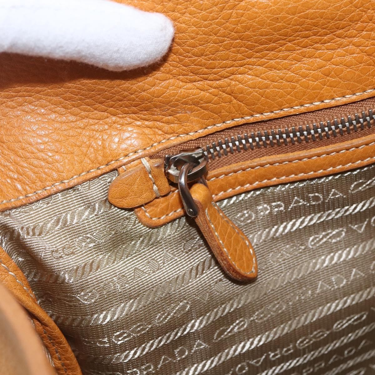 Prada Convertible Shopper Vitello Daino Brown Leather Tote Bag Bag (Pre-Owned)
