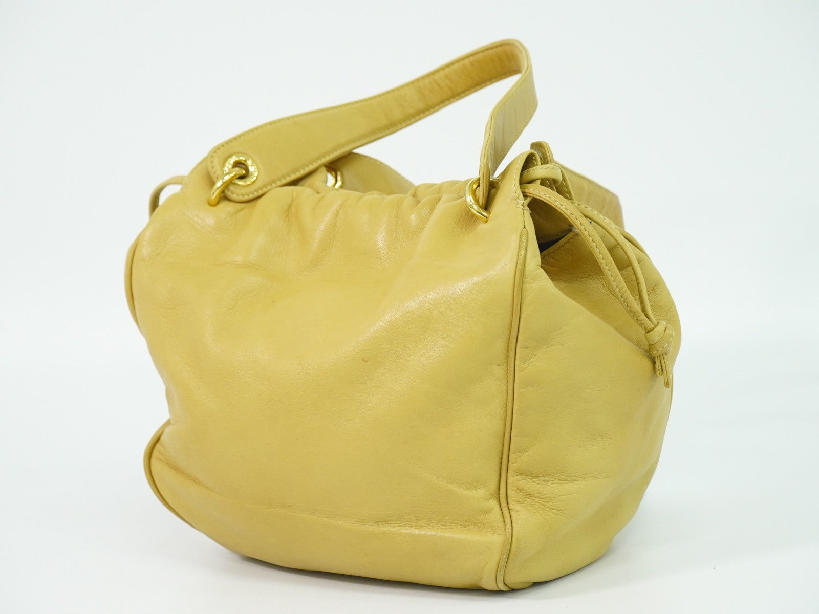 Loewe Anagram Tote Leather Beige Leather Tote Bag Bag (Pre-Owned)