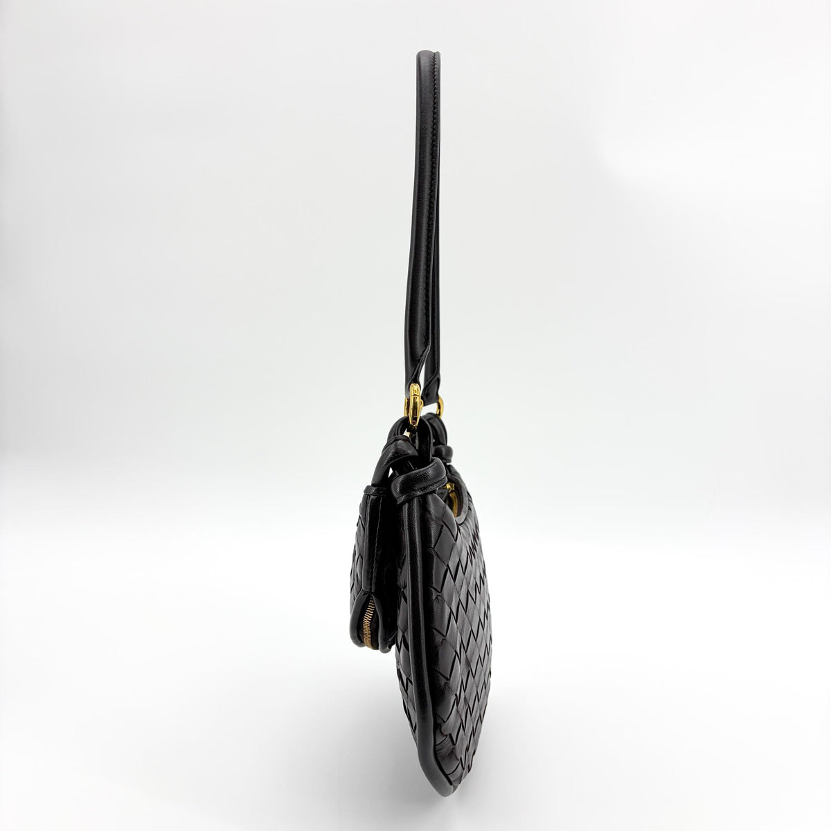 Bottega Veneta Gemelli Intrecciato Leather Black Leather Shoulder Bag Bag (Pre-Owned)