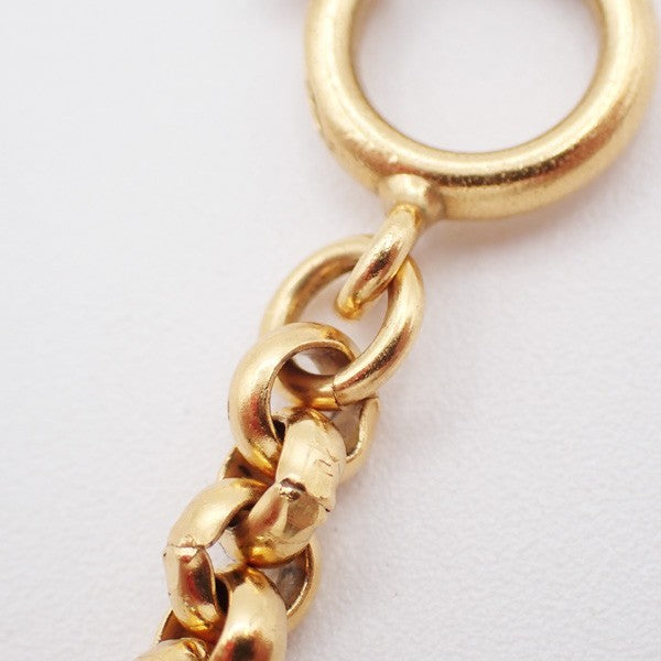 Chanel Vintage Cc Heart Pendant Long Metal Gold Gold_Plated Necklace Jewelry (Pre-Owned)