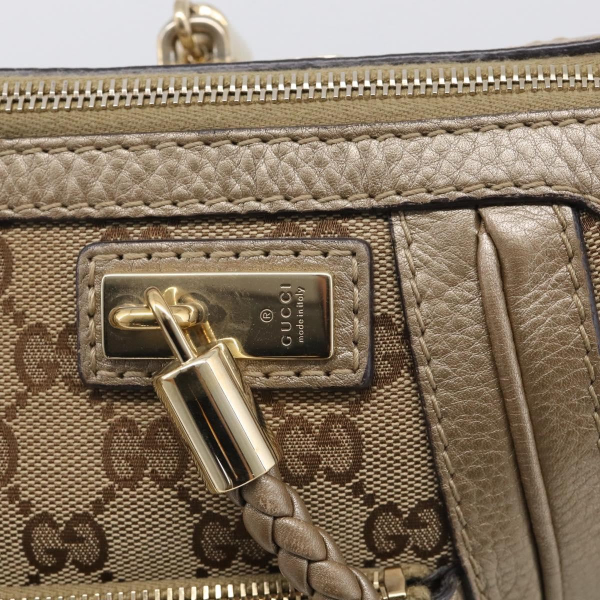 Gucci Bella Convertible Top Handle Gg Canvas Beige Canvas Handbag (Pre-Owned)
