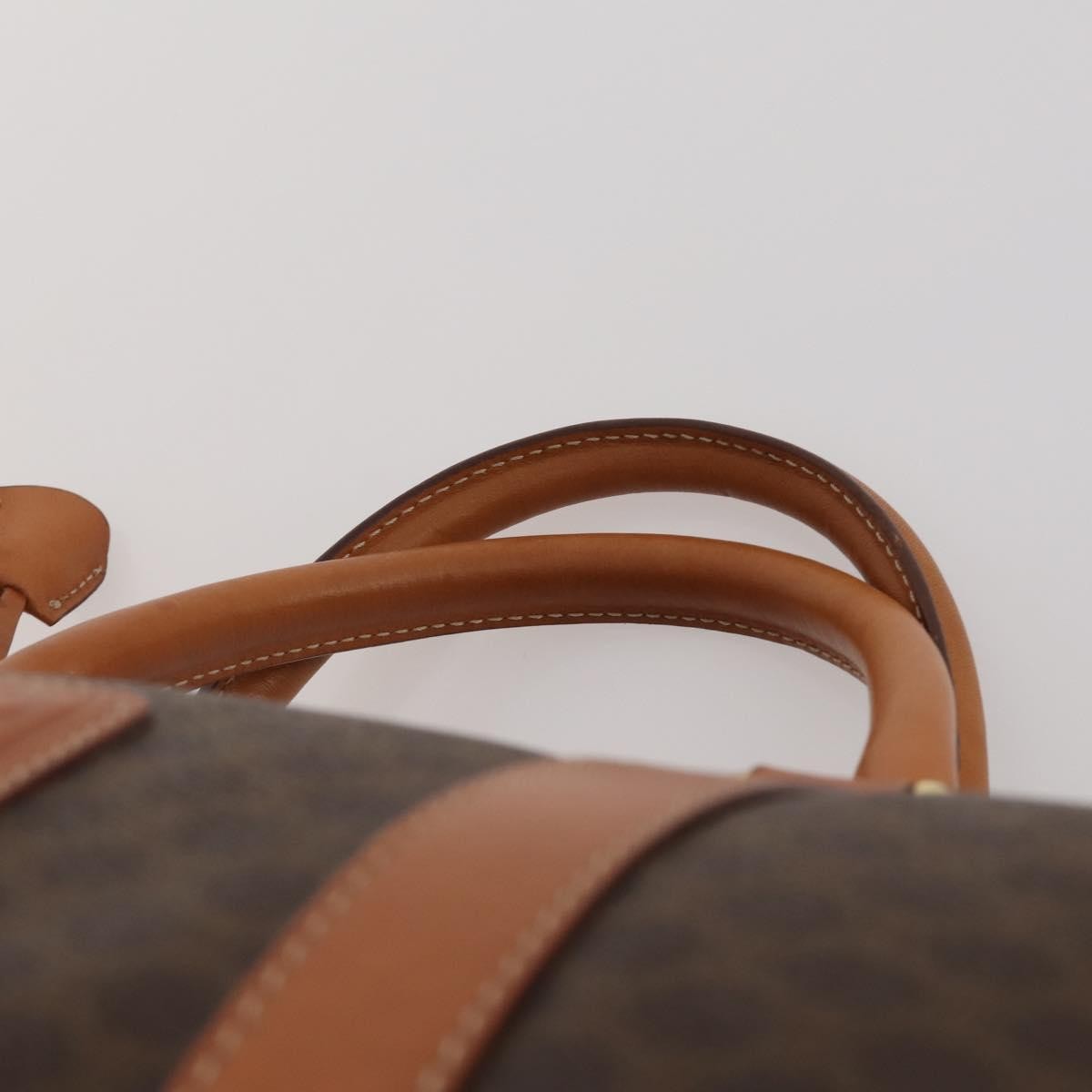 Celine Boston Triomphe Coated Canvas Brown Pvc Handbag (Pre-Owned)