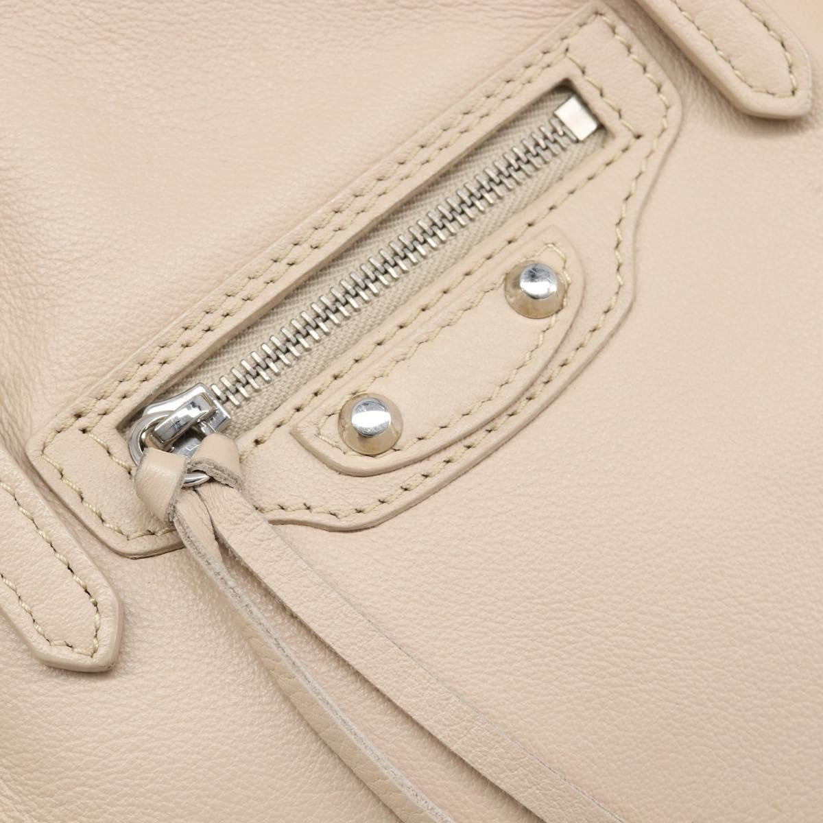 Balenciaga Papier A4 Zip Around Classic Studs Leather Gray Leather Handbag (Pre-Owned)