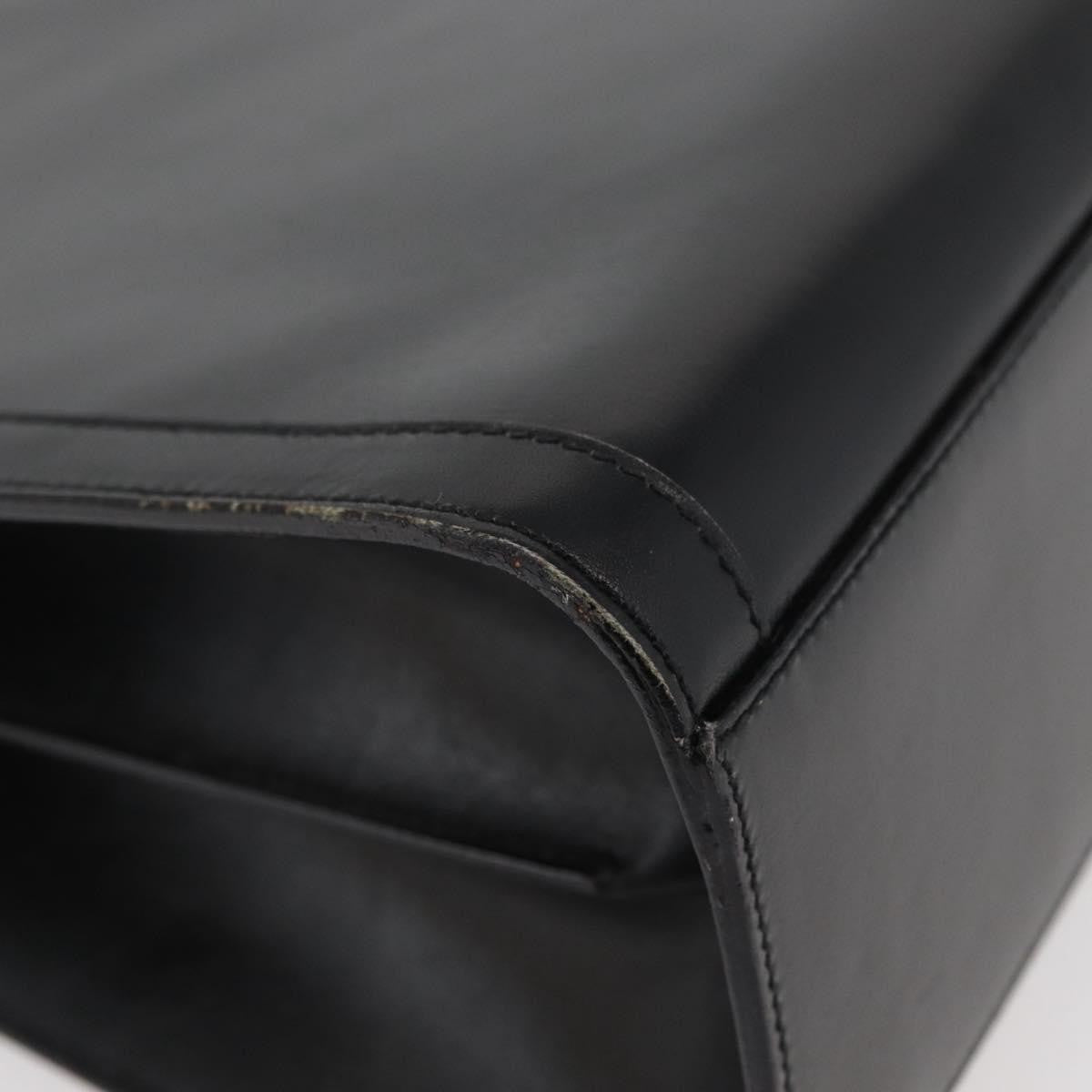 Celine Top Handle Leather Black Leather Handbag (Pre-Owned)