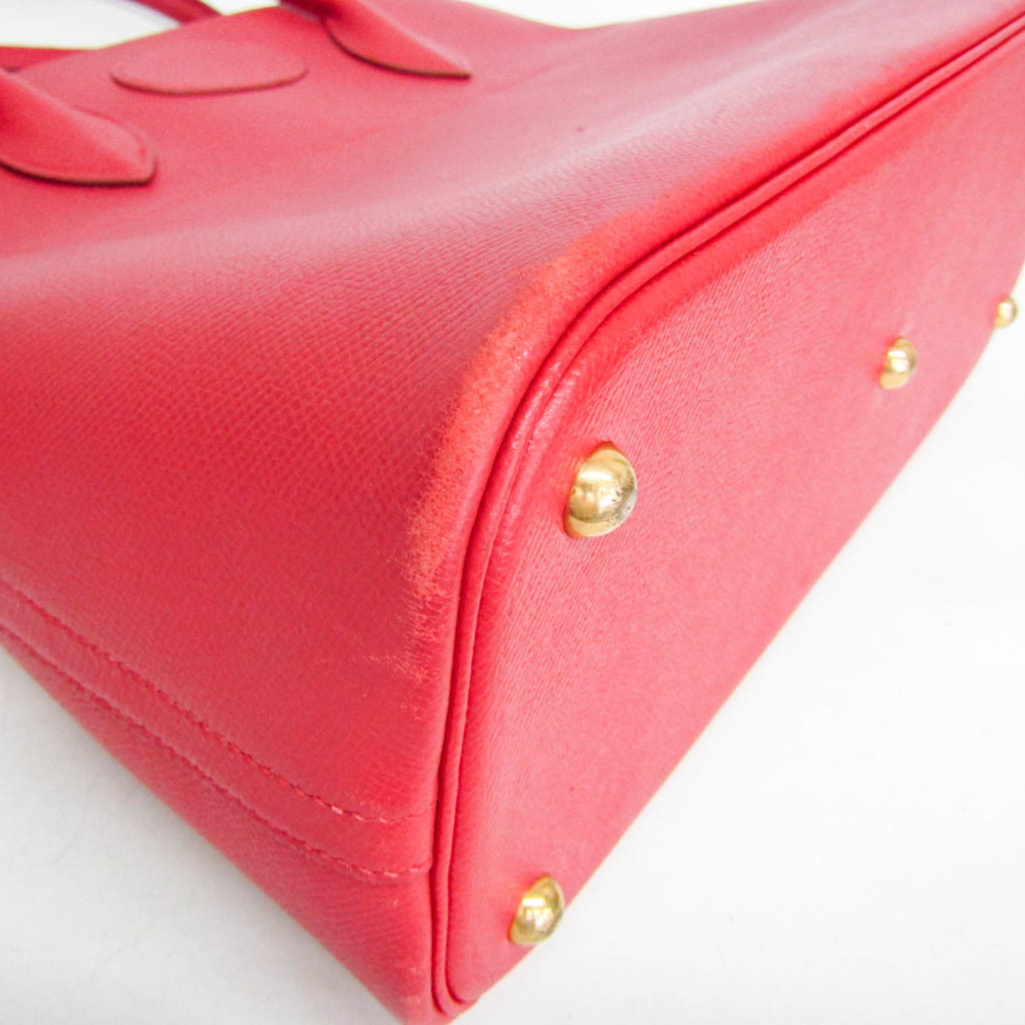 Hermes Bolide Courchevel Red Leather Handbag (Pre-Owned)