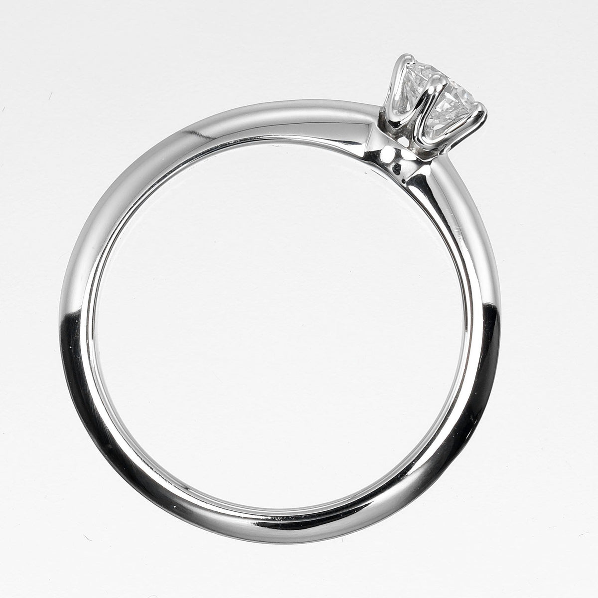 Tiffany & Co. Tiffany Setting Solitaire Platinum With Rbc Diamond Silver Platinum Ring Jewelry (Pre-Owned)