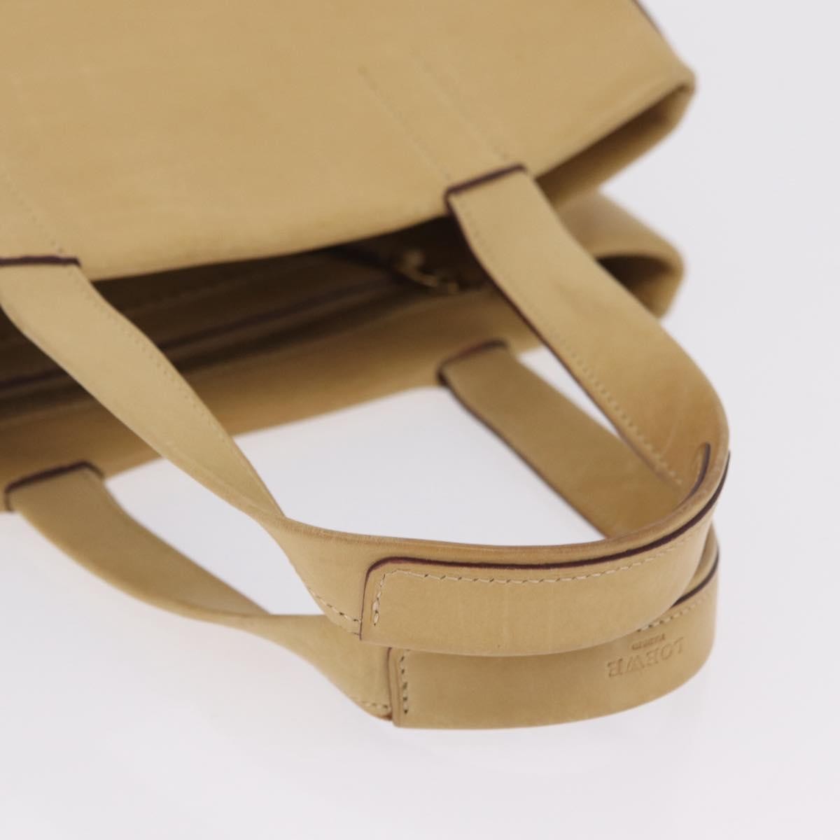 Loewe Papelle Leather Beige Leather Tote Bag Bag (Pre-Owned)