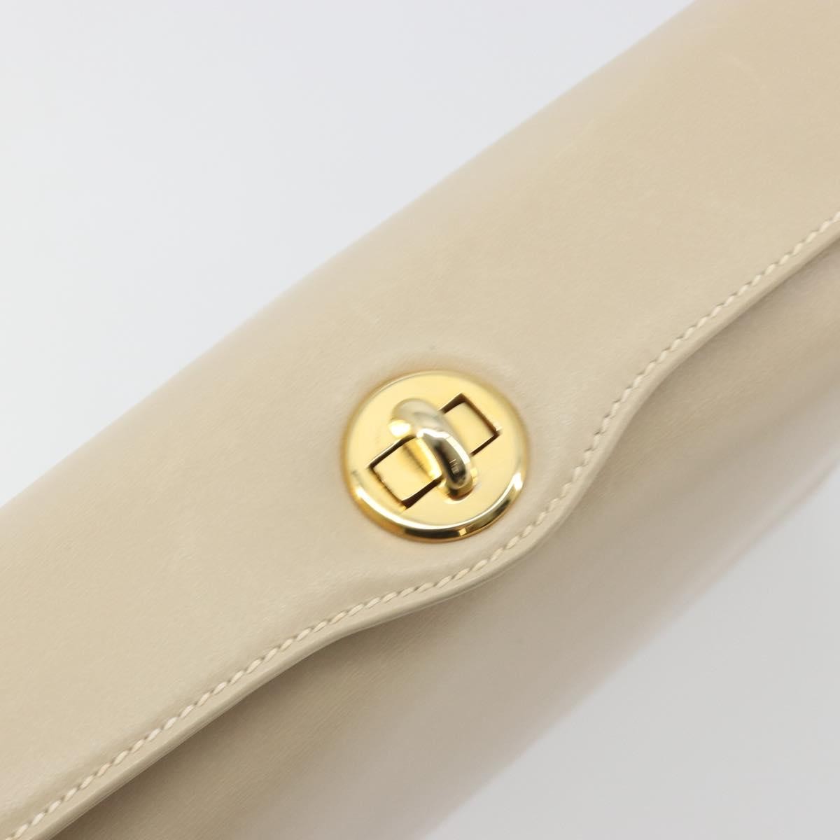 Gucci Vintage Convertible Box Leather Beige Leather Handbag (Pre-Owned)