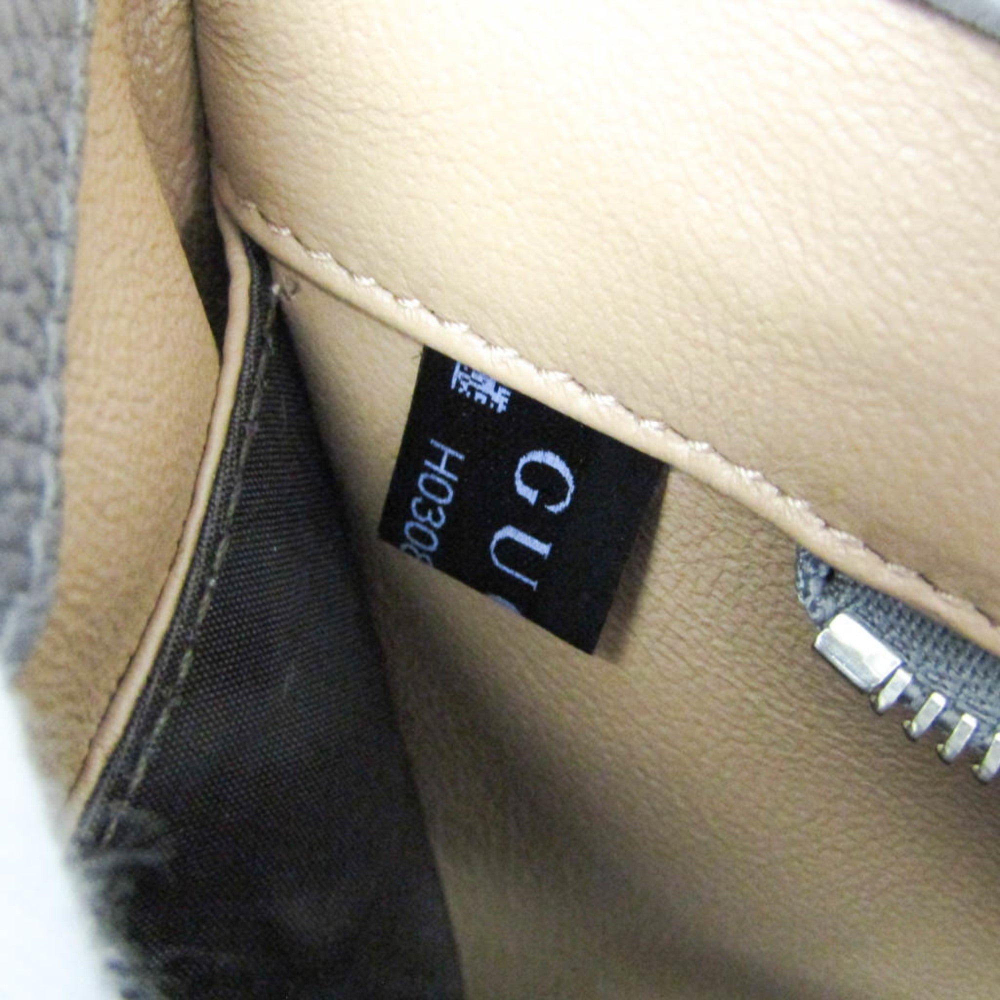 Gucci Zumi Top Handle Leather Gray Leather Handbag (Pre-Owned)