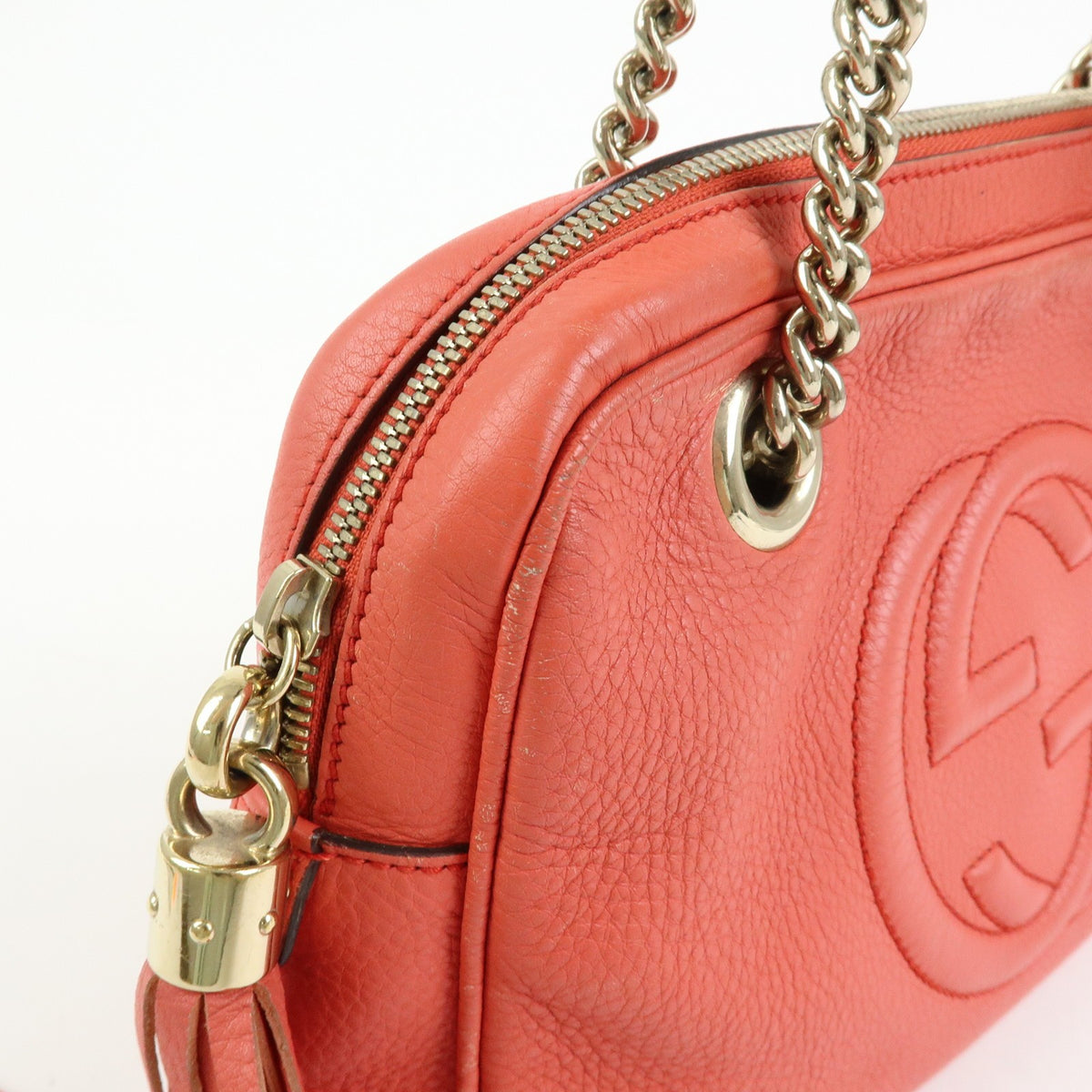 Gucci Soho Chain Zip Leather Pink Leather Shoulder Bag Bag (Pre-Owned)