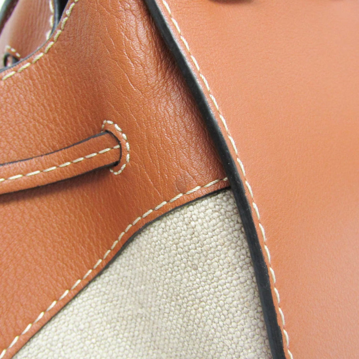 Loewe Hammock Leather And Canvas Brown Leather Handbag (Pre-Owned)