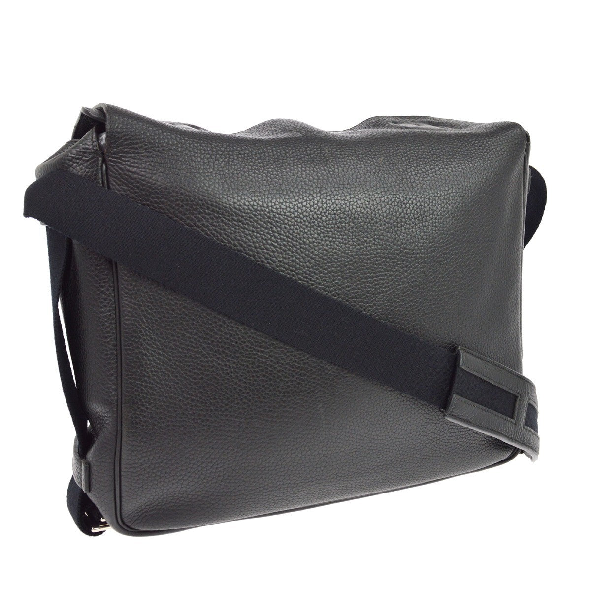 Hermes Tibet Flap Messenger Clemence Black Leather Crossbody Bag Bag (Pre-Owned)