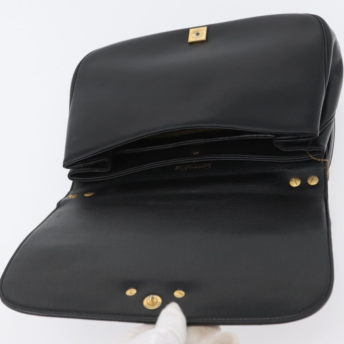 Christian Dior Vintage Cd Logo Leather Black Leather Shoulder Bag Bag (Pre-Owned)