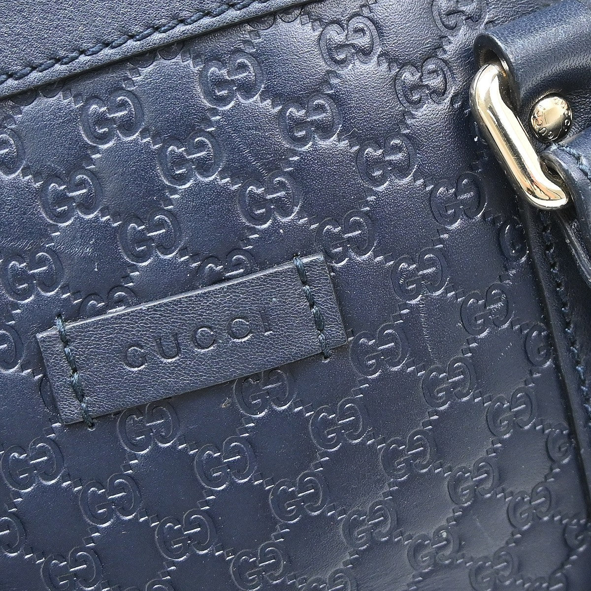 Prada Convertible Dome Satchel Tessuto With Leather Navy Leather Handbag (Pre-Owned)