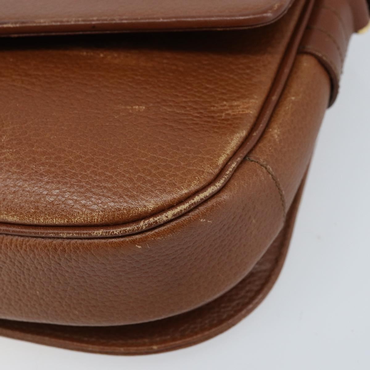 Burberry Flap Shoulder Leather Brown Leather Shoulder Bag Bag (Pre-Owned)