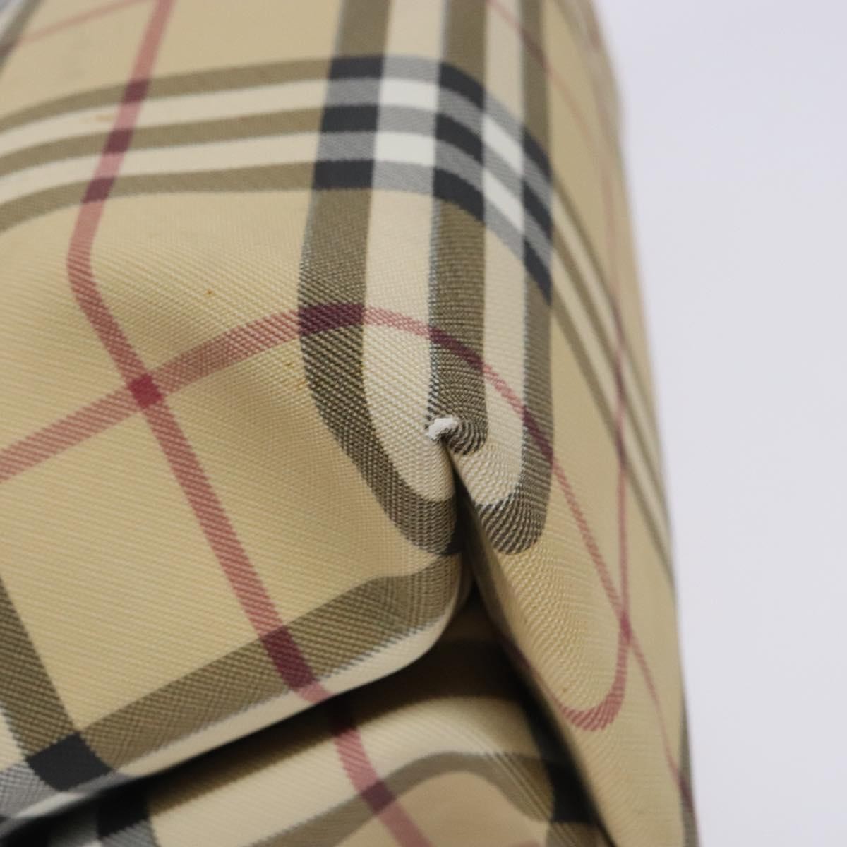 Burberry Nova Check Tote Canvas Check Pattern Beige Canvas Tote Bag Bag (Pre-Owned)