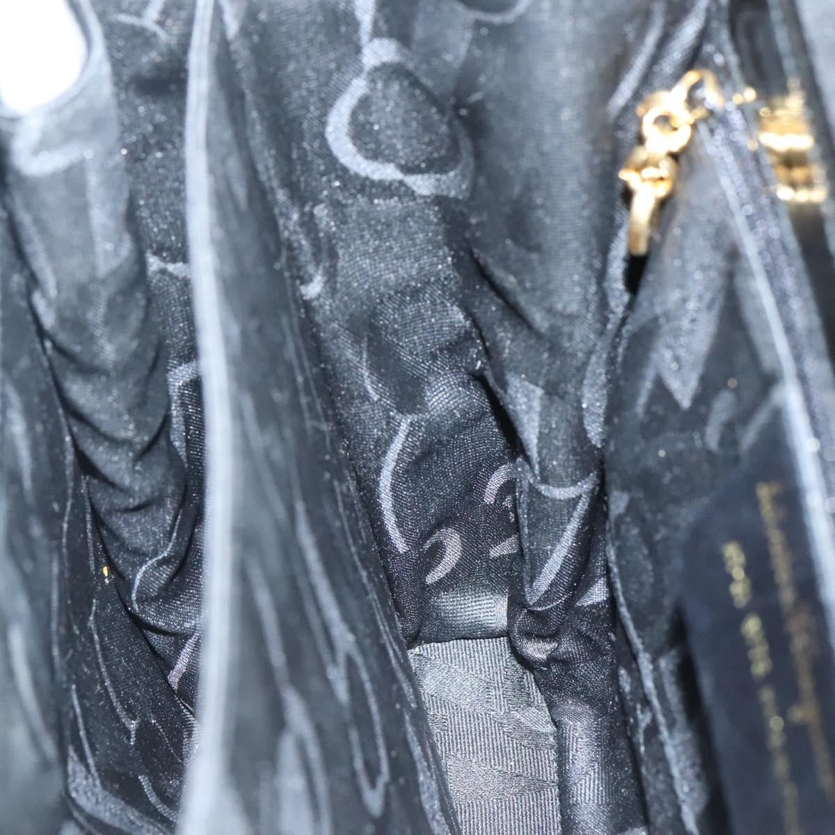 Salvatore Ferragamo Gancini Patent Leather Black Patent_Leather Shoulder Bag Bag (Pre-Owned)