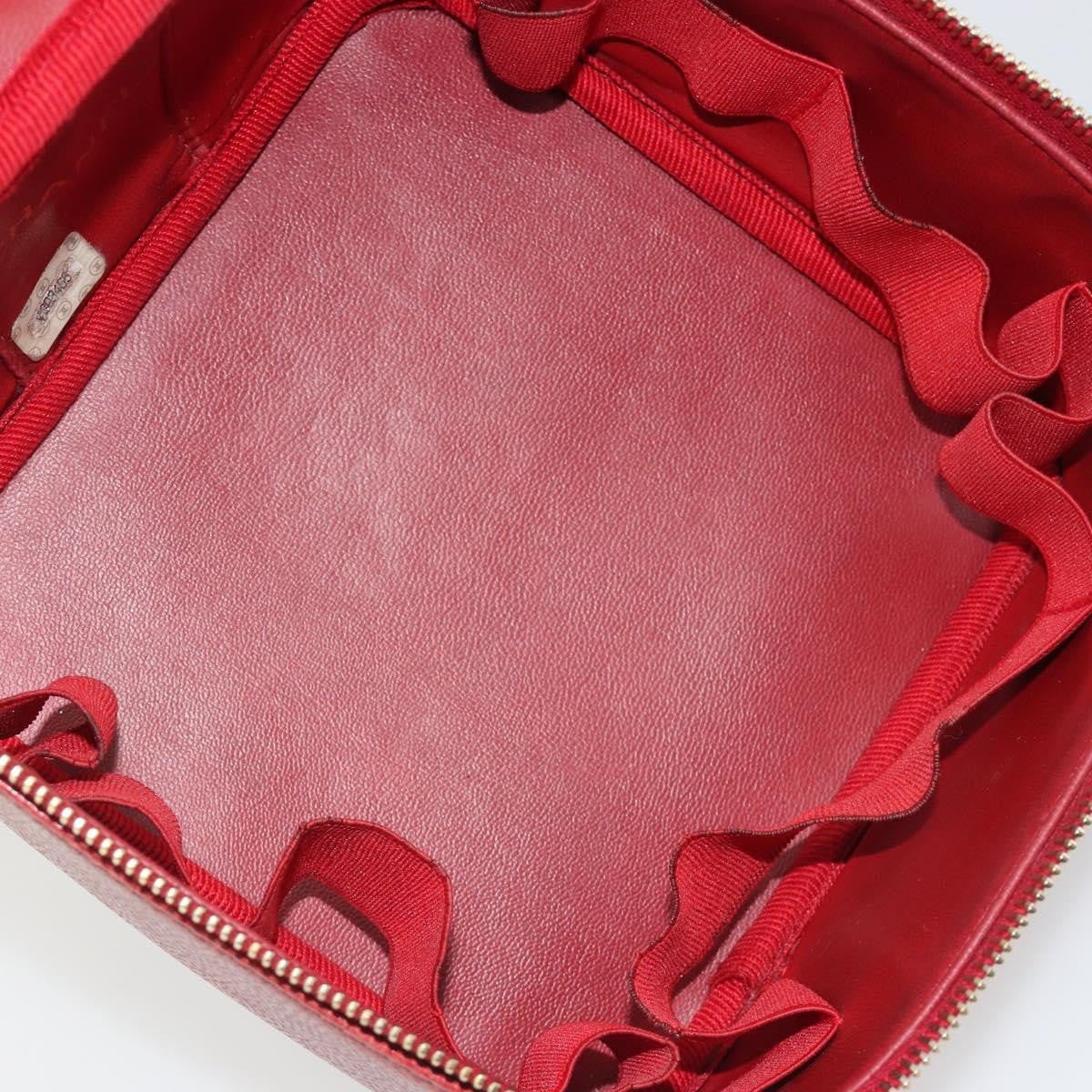 Chanel Vintage Timeless Cosmetic Case Caviar Red Leather Clutche & Pouche Bag (Pre-Owned)