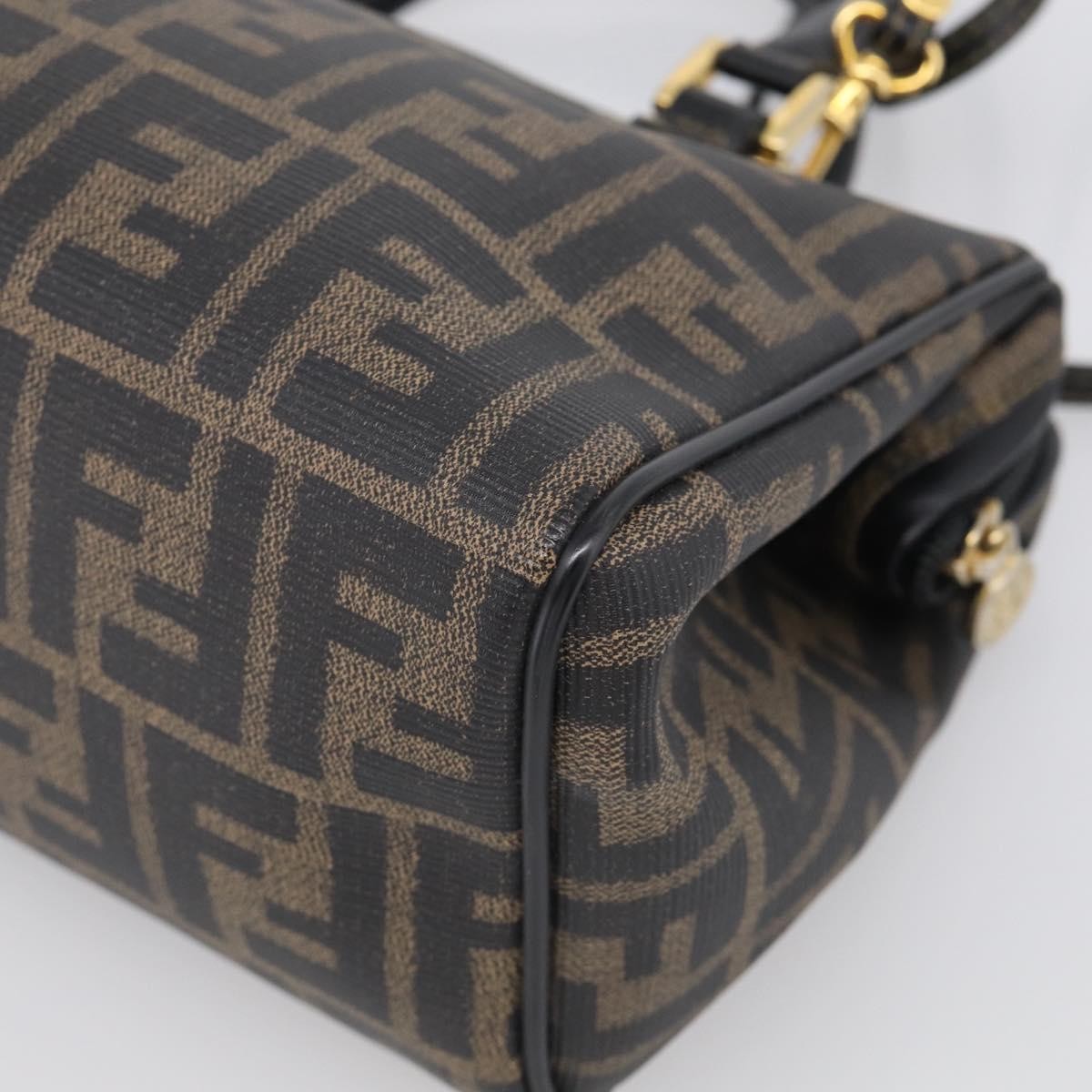 Fendi Convertible Boston Zucca Canvas Brown Canvas Handbag (Pre-Owned)