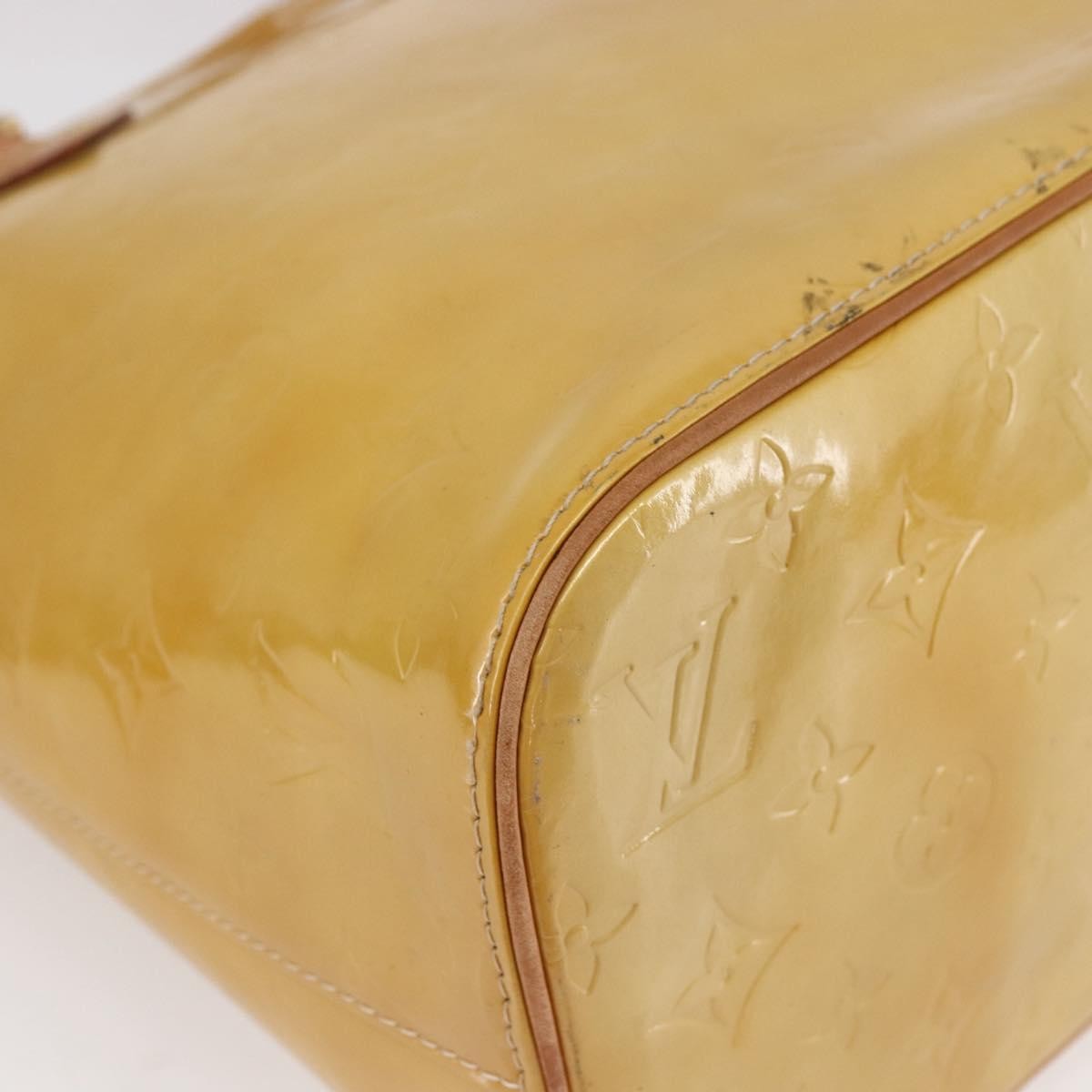Louis Vuitton Houston Monogram Vernis Beige Patent_Leather Handbag (Pre-Owned)