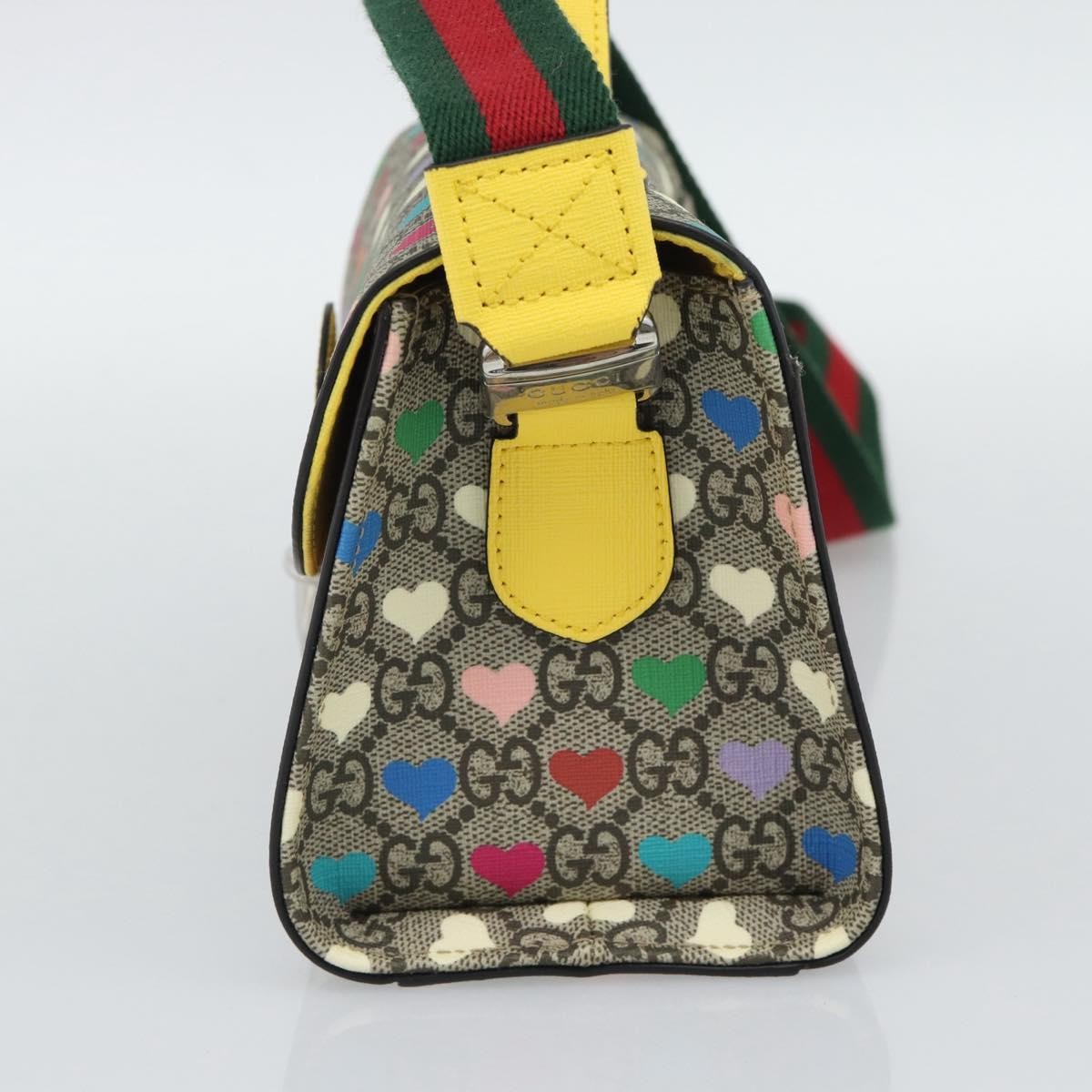 Gucci Children's Top Handle Flap Printed Gg Coated Canvas Beige Canvas Handbag (Pre-Owned)